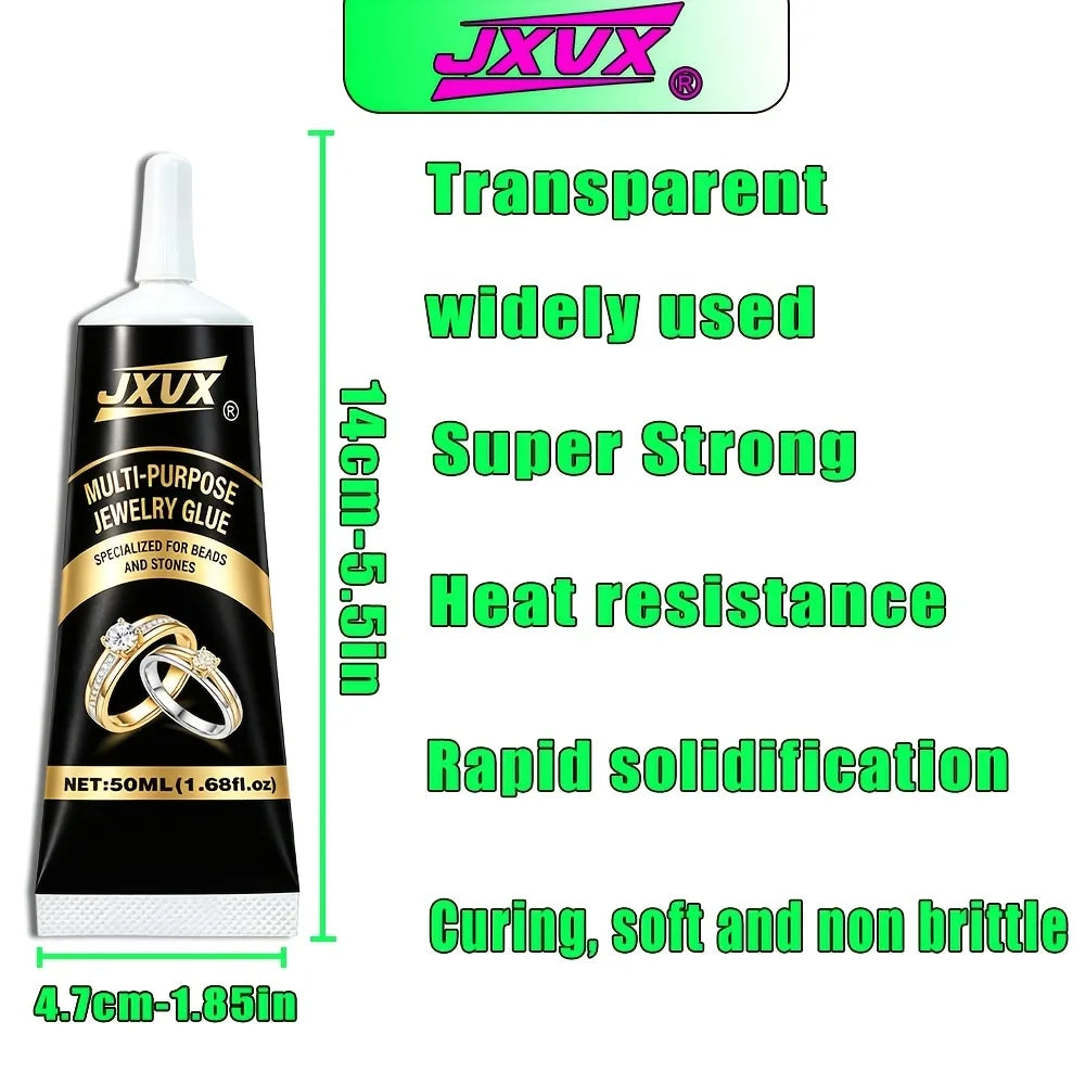 JXVX B7000 Jewelry Glue 4Pack Flexible Super Glue Gel-with Precision Tip Multi Function Glue Fabric Adhesive for Bead Jewelry Rhinestones Making