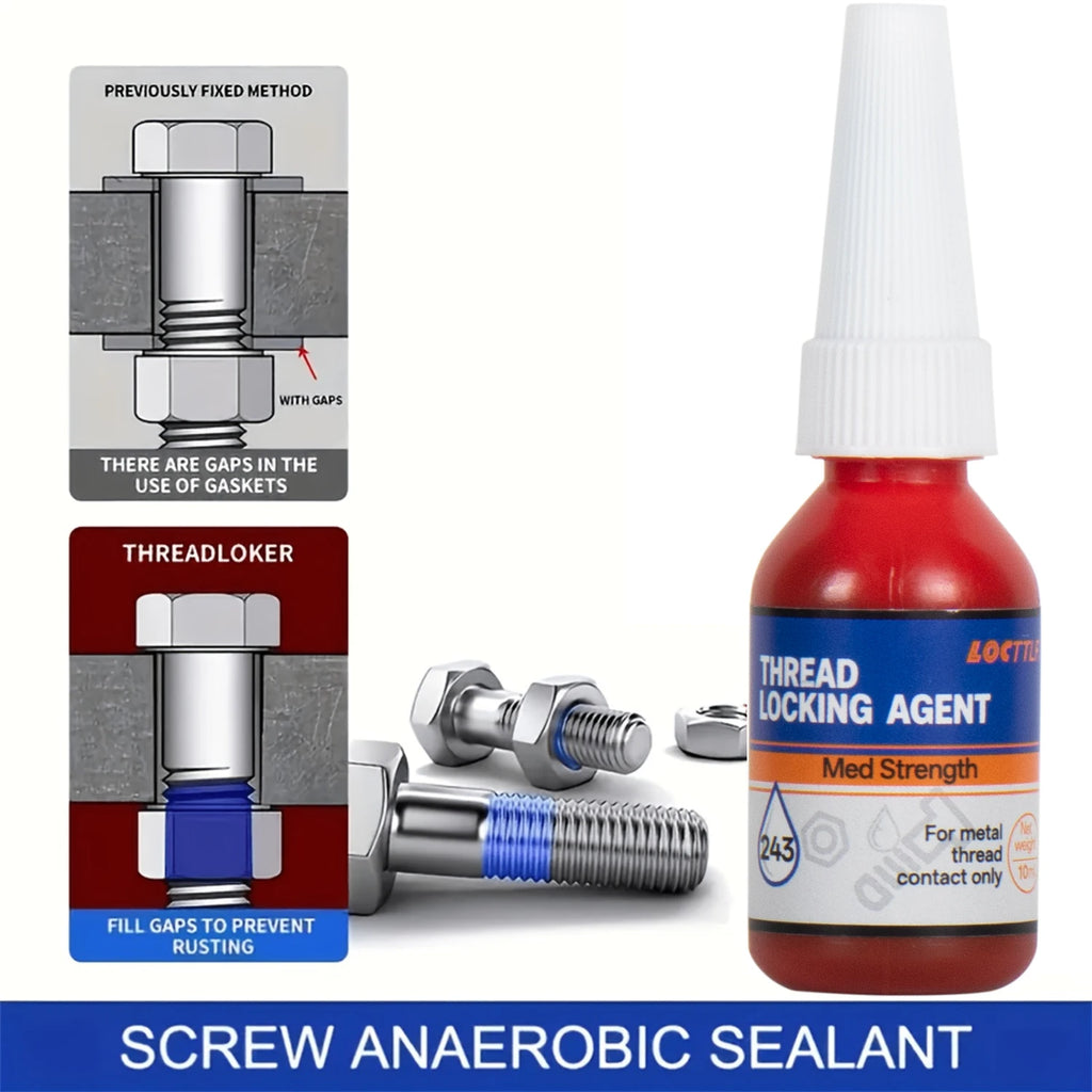 243 10ml/0.34oz Strong Thread Locking Adhesive High Temperature Anaerobic Adhesive Suitable For Automotive Machinery locking