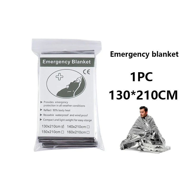 Emergency Survival Sleeping Bag 26 Micron PE Aluminized Film Camping Hiking Waterproof Thermal Insulation Emergency Blanket Tent