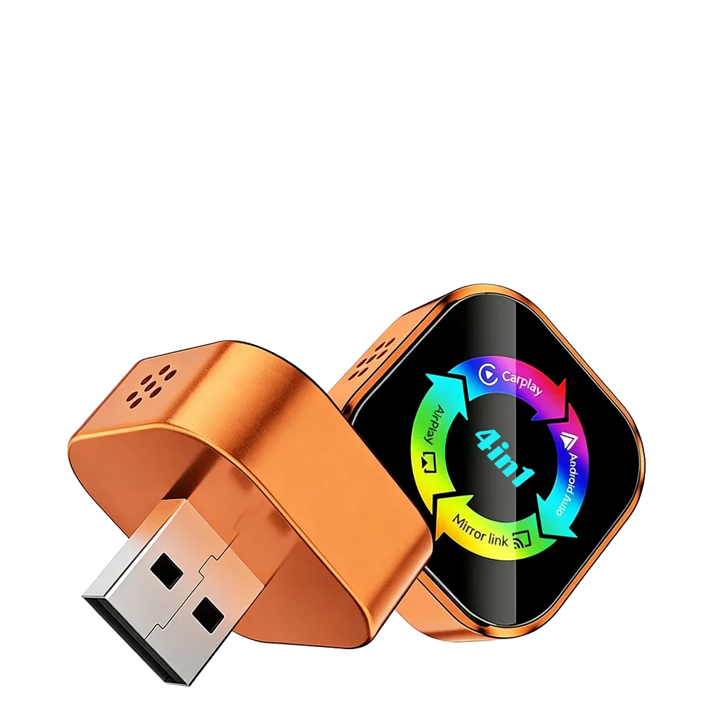 2026 4‑in‑1 Wireless CarPlay Adapter Plug‑and‑Play Bluetooth Converter for Android Auto Airplay & Mirror Link for IPhone Phones