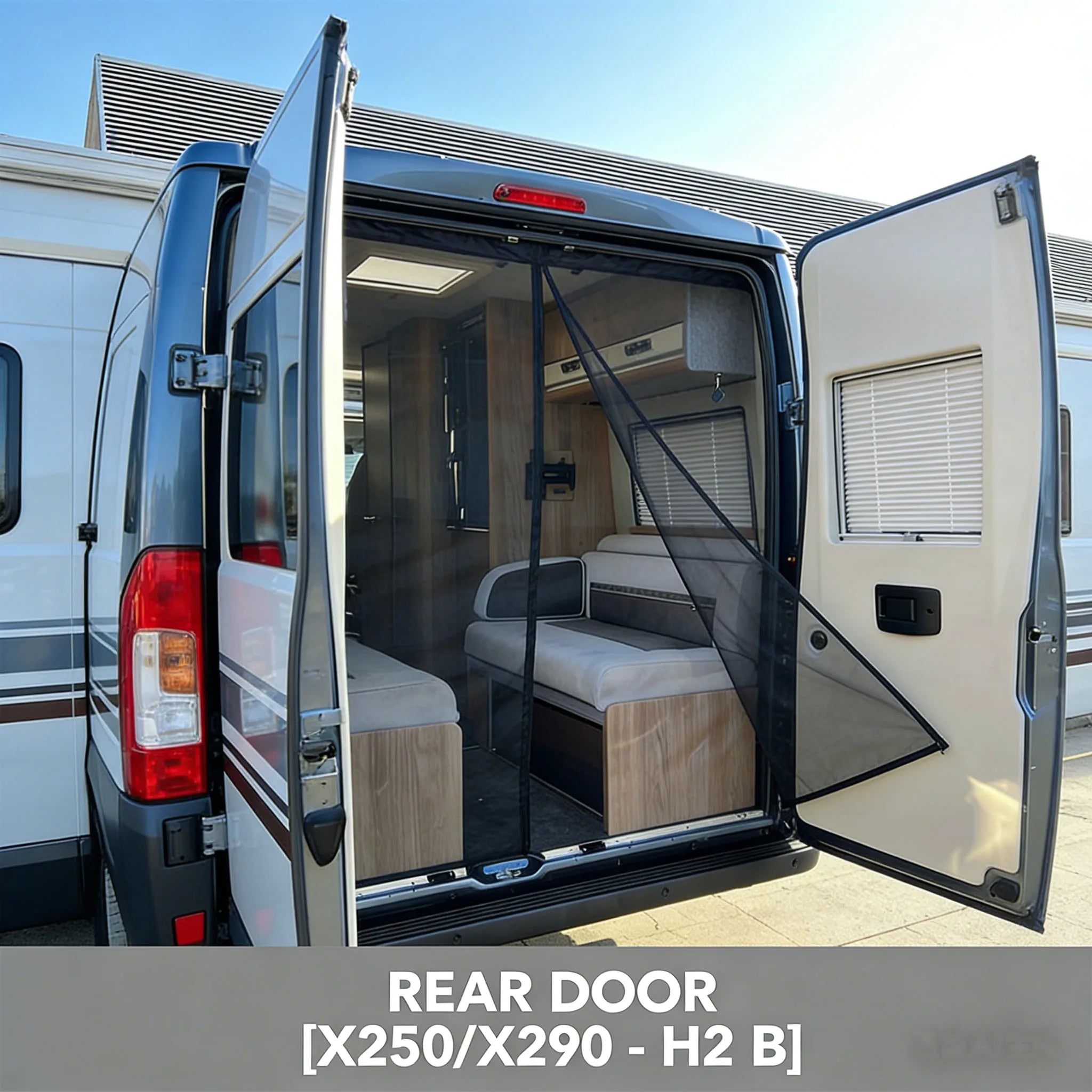 RV Rear Door Insect Screen Flyscreen Anti-Insect Mesh Mosquito Net for Fiat Ducato Peugeot Boxer Citroen Relay Campervan Curtain