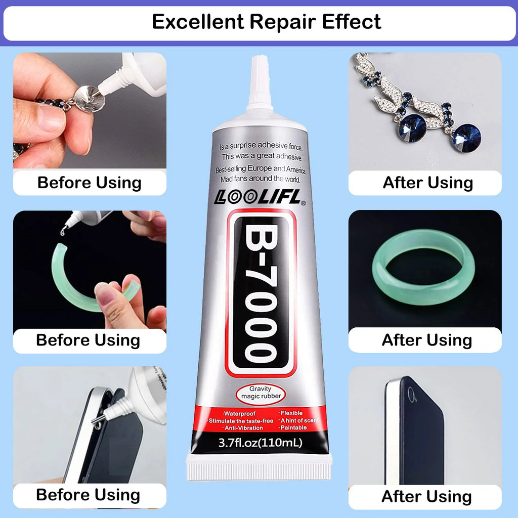 B7000 adhesive rhinestone glue, epoxy resin glue, suitable for crafts, DIY crafts, cosmetics, shoes, jewelry, nail art