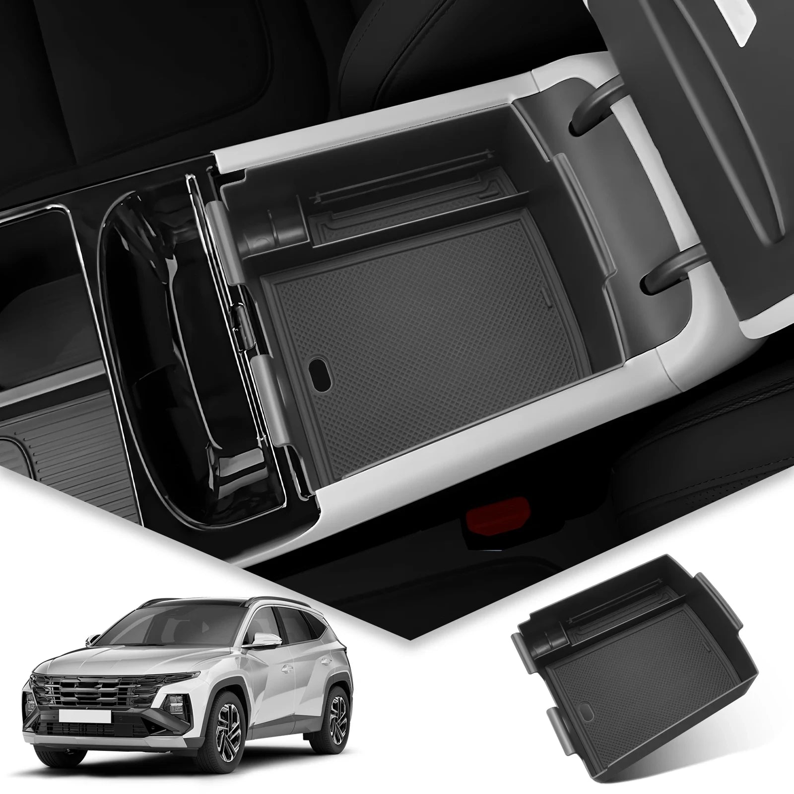 For Hyundai For Tucson NX 2025 2026 Car Central Armrest Storage Box Central Control Container Auto For Tucson 2025 Accessories