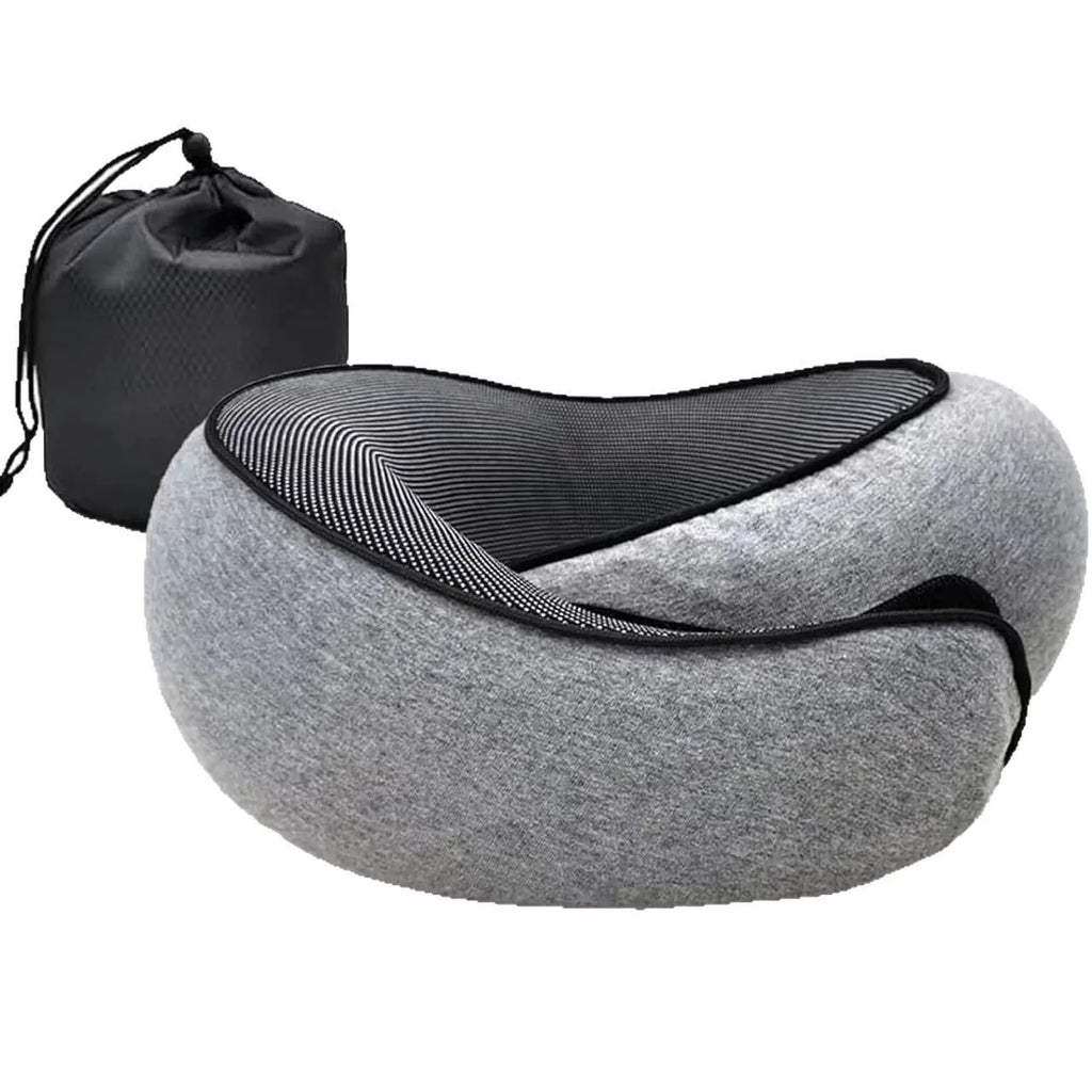 Portable U-shaped Travel Pillow 100% Memory Foam Snail Pillow Travel Neck Support Neck Pillow Adjustable Soft Noon Break Pillows