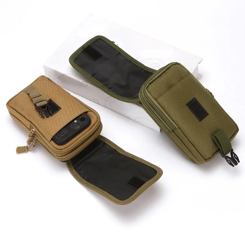 Outdoor Waterproof Military Waist Pack Men Phone Pouch Camping Hunting Tactical Waist Bag Double Layer Men's Purse