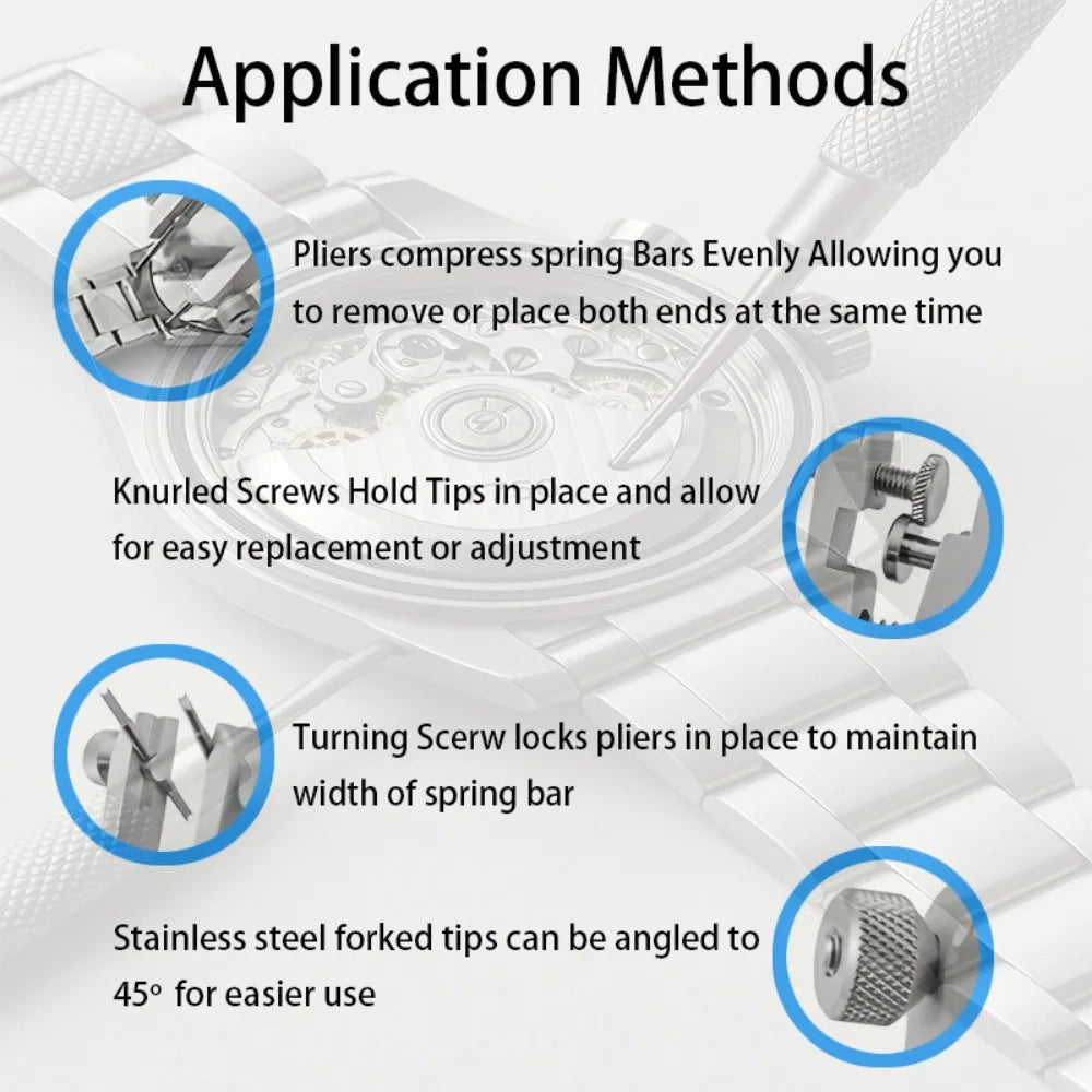 1/3/5 PCS Watch Band Repair Tool Aluminum Alloy Removal Pliers V Shaped Spring Bar for Strap Adjustment