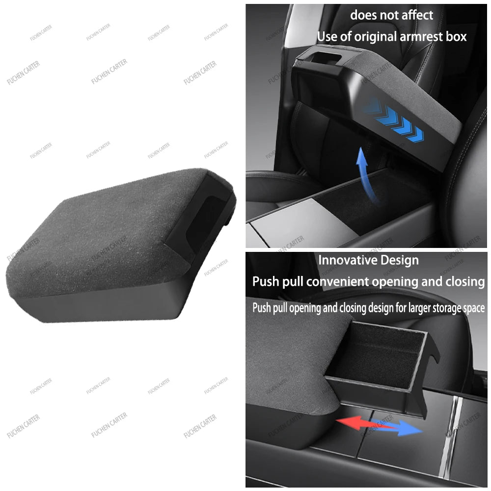 For Tesla Model Y Juniper 2025& Standard 2025+ Console & Armrest Hidden Storage Box Cup Holder Console Organizer Box Accessories