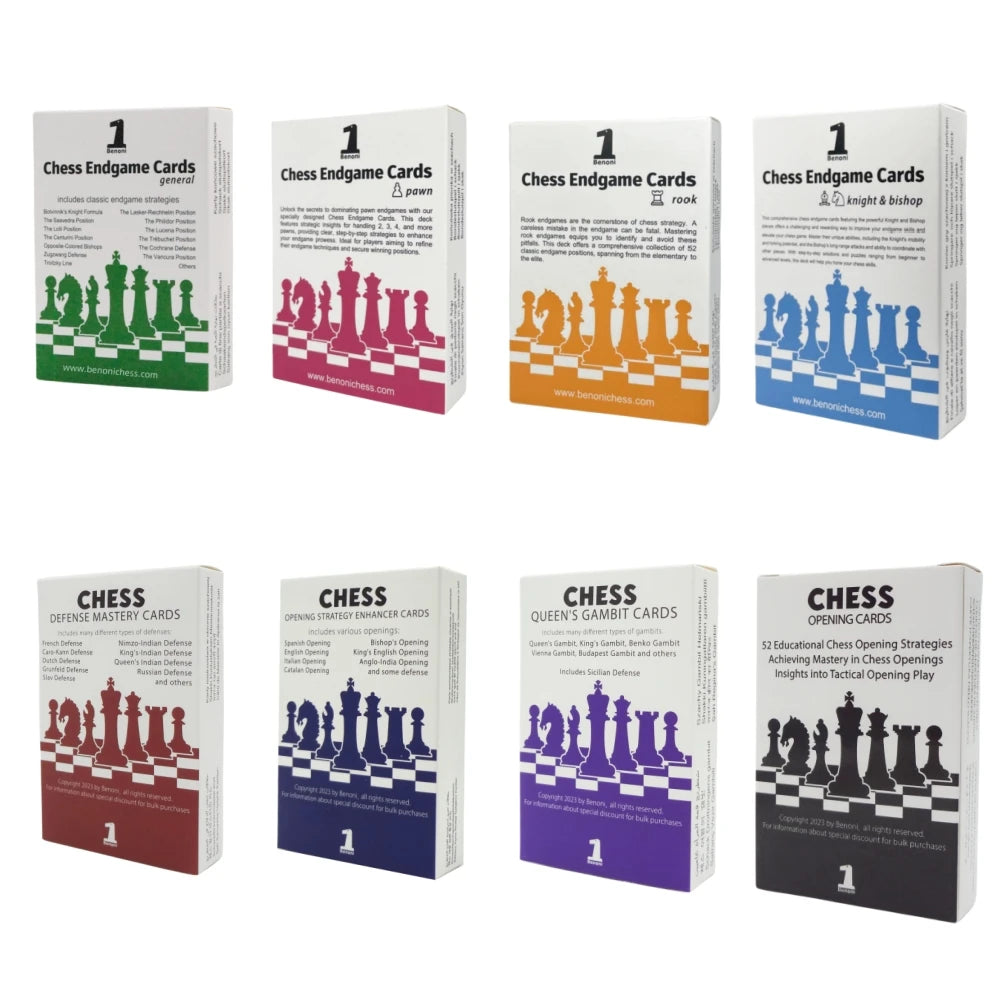 Benoni Chess Opening Cards - Best Gift for Chess Lovers to Study Chess Strategy, Tactics, Opening Moves - Ajedrez