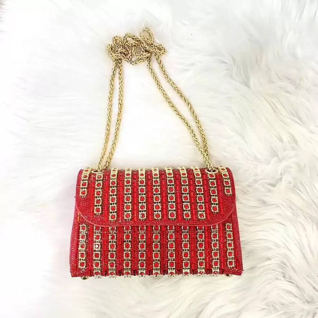 Colorful Rhinestone Bag Fashionable Large Capacity Oblique Span Shoulder Bag Crystal-Embellished Party Clutch Torebka Wieczorowa