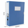 A4 Storage File Box Plastic Archives Case with Lid 3in Thick Folded Folder Organizer Document Storage Box Blue 1 Pack (75mm)