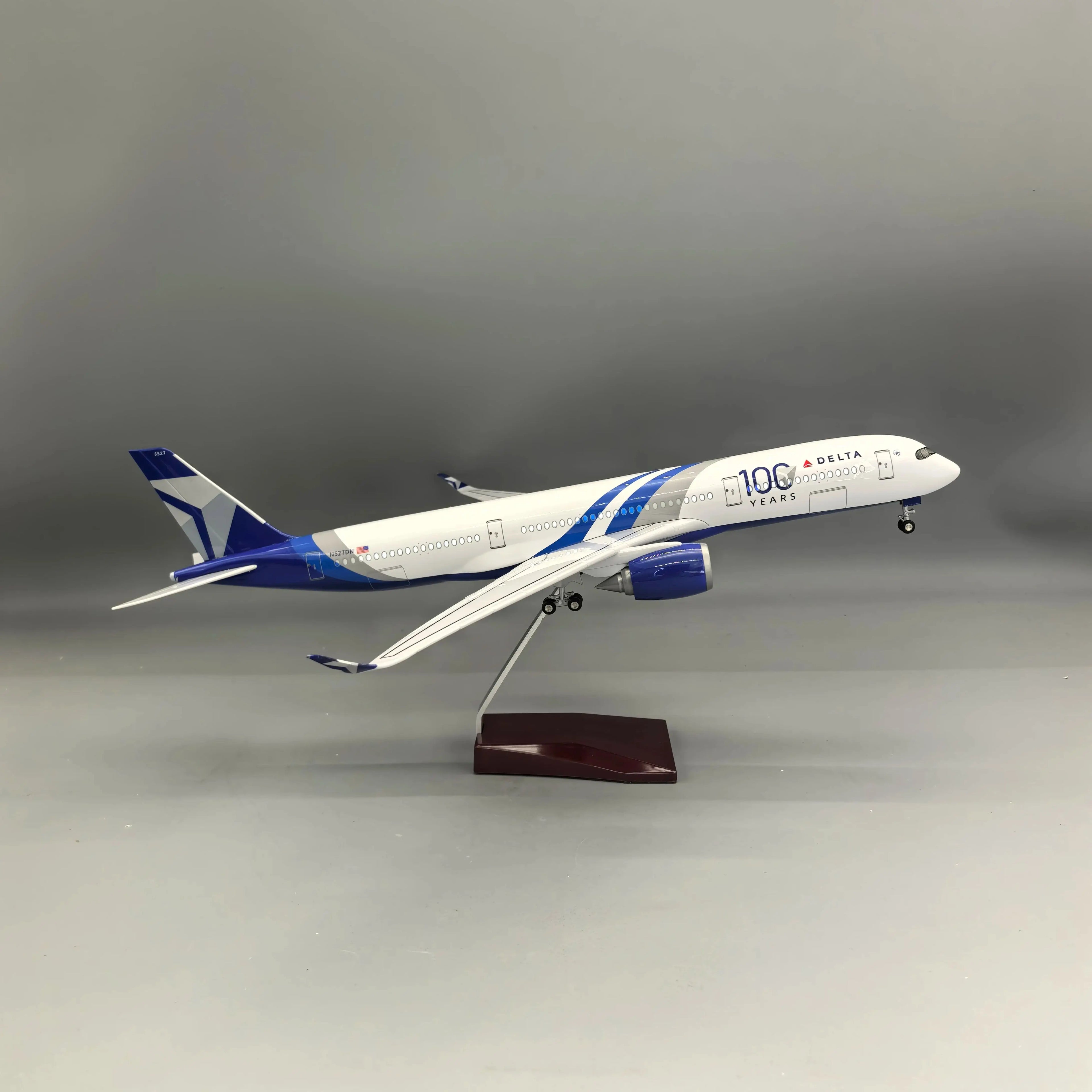 1/142 Sale Aircraft Delta A350 Airways Children Educational Toys Model With Wheels Assembled Resin Material Gift Ornament