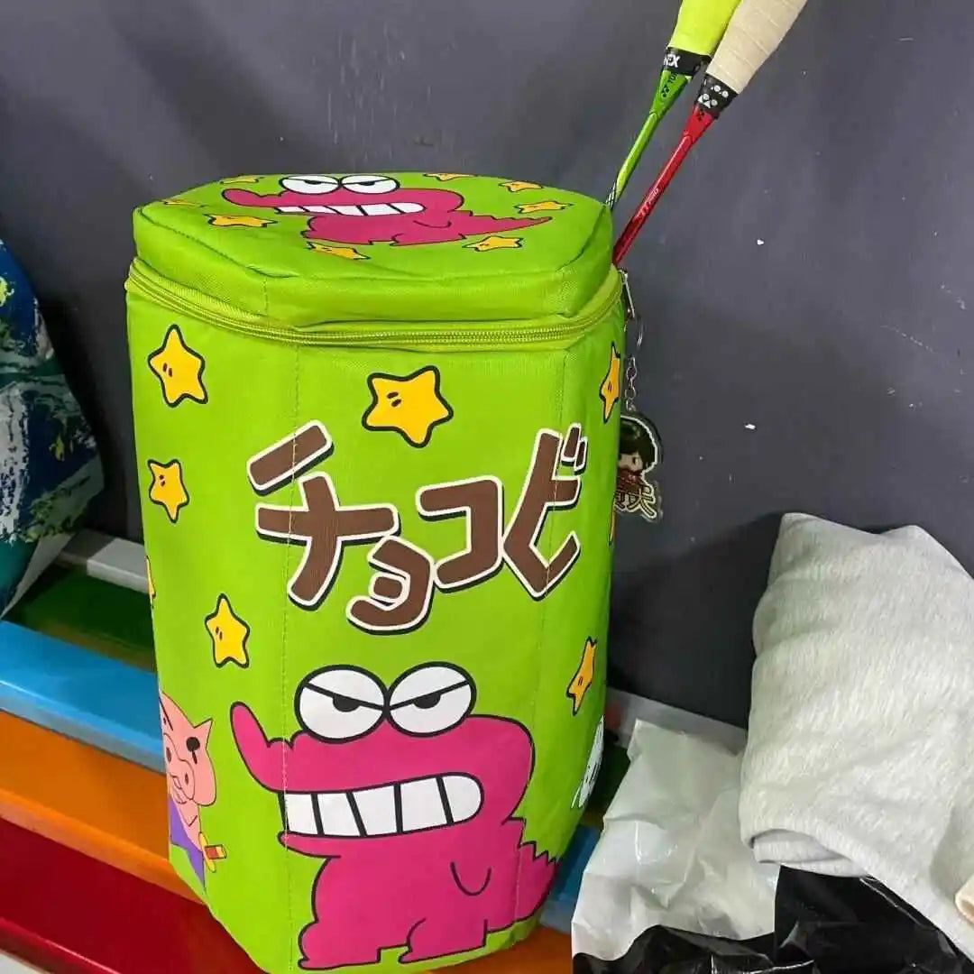Cartoon  Backpack Sport Travel Bag Cute Biscuit Box Zipper School Bag Badminton Rackets Storage Bag Package Gift
