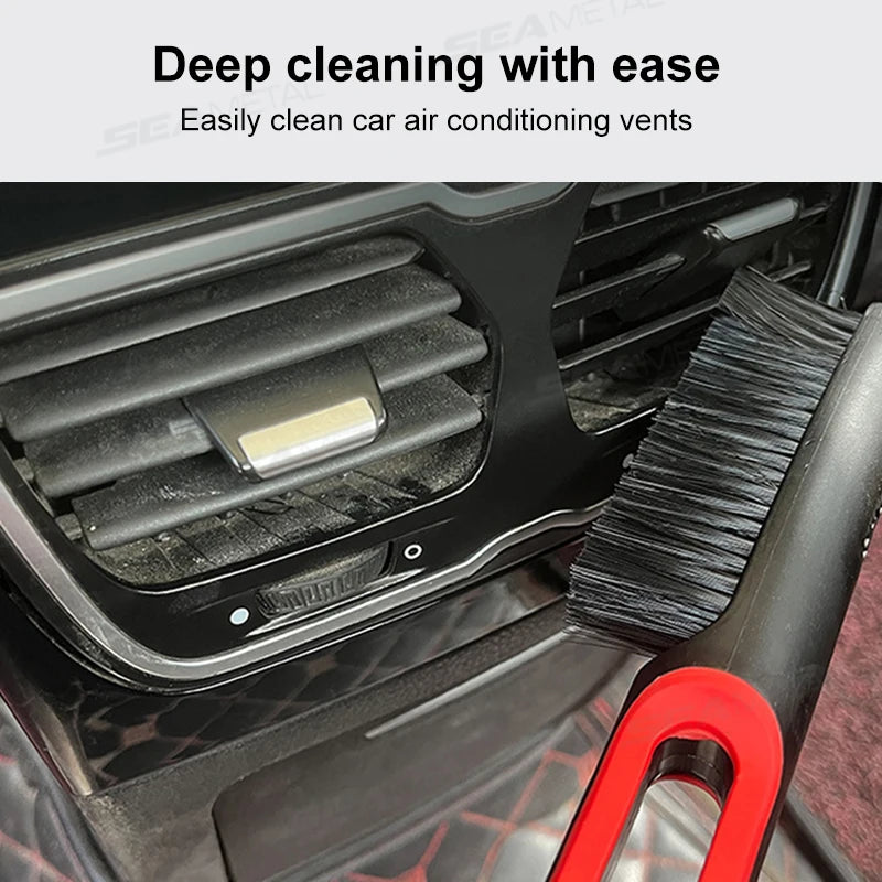 SEAMETAL Car Interior Cleaning Brush Multifunctional Long Handle Air Conditioner Outlet Dust Brush Clean Tool for Car Accessorie