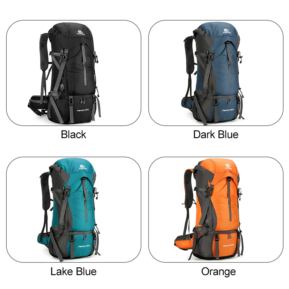 70L Travel Backpack Hiking Backpack Water-resistant Climbing Camping Backpack Travel Daypack with Rain Cover Climbing Bag