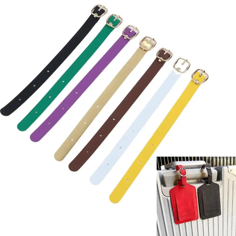 *1Pcs PU Luggage Tag Straps Alloy Buckles Waterproof Luggage Tag Strap Ultra Light Wear-resistant For Travel Business Trip