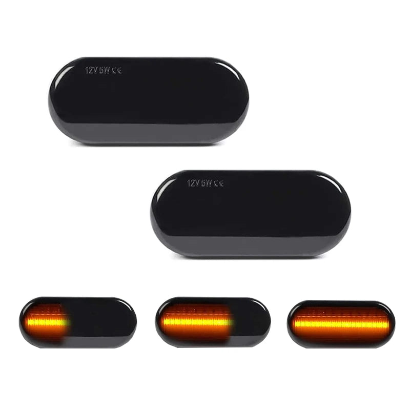 2PCS Dynamic Flowing LED Side Marker Turn Signal Light For VW Transporter T5 Polo Golf 3 4 Passat B5 Sharan Lupo Bora Multivan