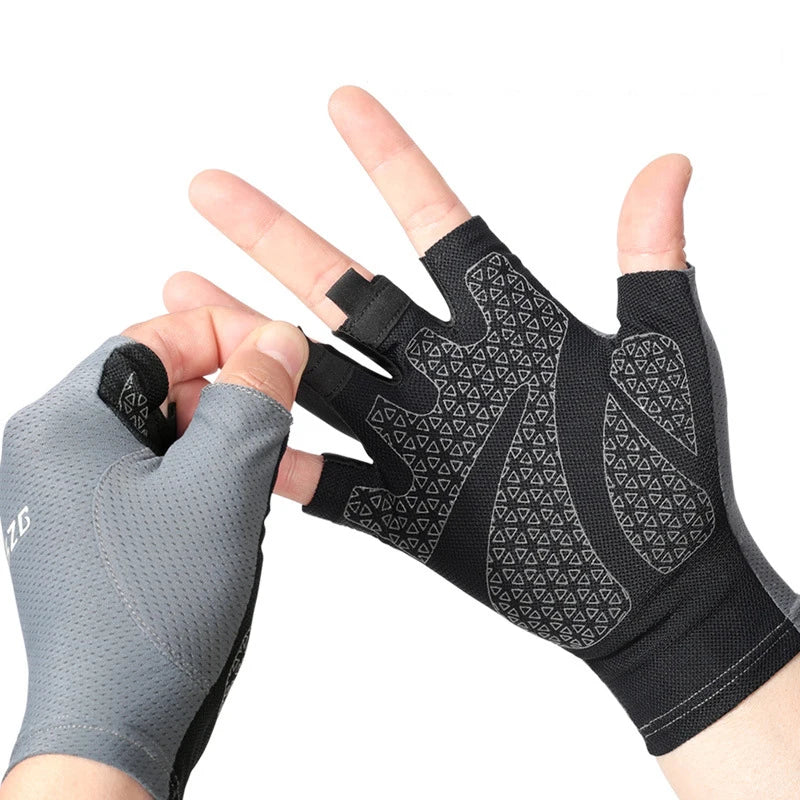 Spring Summer Cycling Gloves for Women Men Breathable Mesh Gym Fingerless Sun Protection Non-slip Quick Dry Hike Fitness Gloves