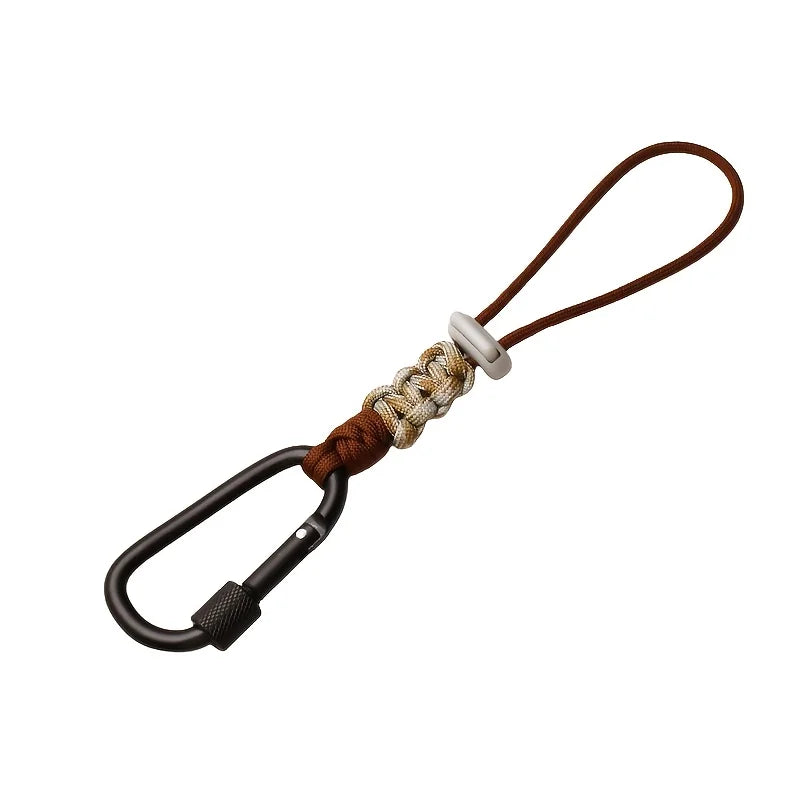 1PC Outdoor Water Bottle Holder Paracord Hook Hiking Backpack Cup Carrier Hand Woven Lanyard Carabiner Accessory Camping Gear