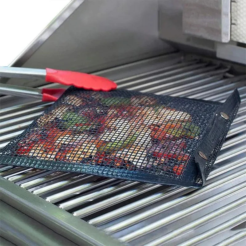 4PCS BBQ Grill Mesh Bag Reusable Mesh Nonstick Barbecue Oven Baking Grilling Bags Non-stick BBQ Accessories Picnic Camp Kitchen