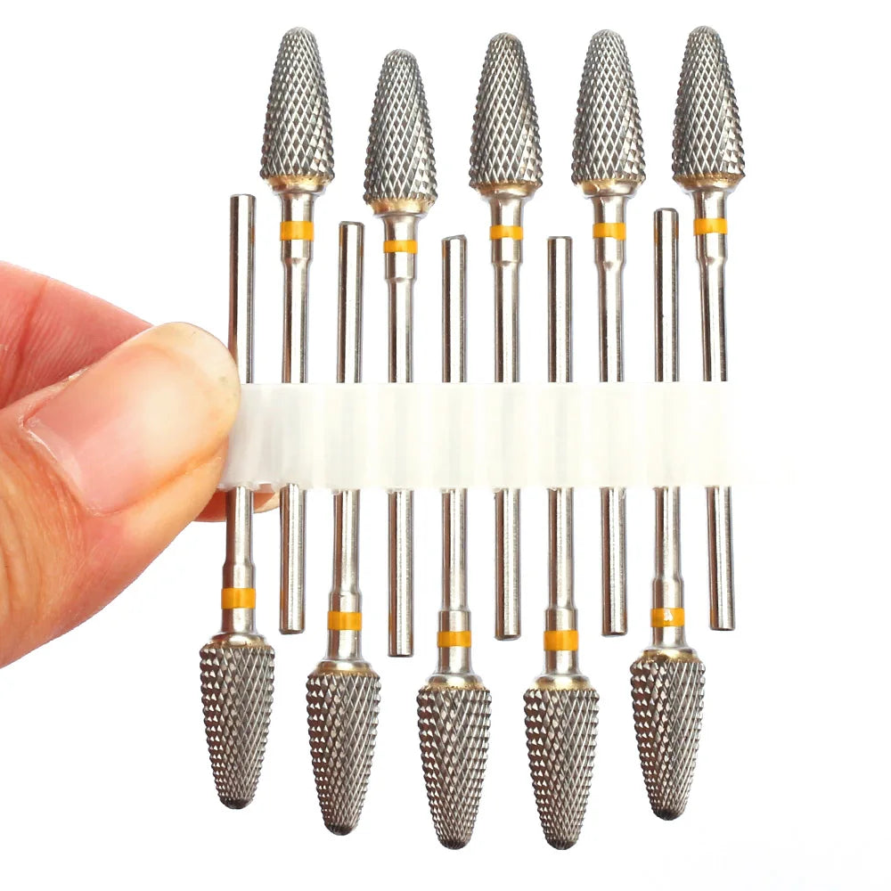 10pc Carbide Manicure Drills Nail Drill Bits Set Milling Cutters Kits Gel Polish Remover Files Electric Burr Tools Accesstries