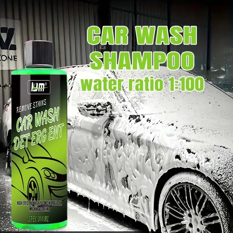 KJM Heavy-Duty 100 Dilution Ratio Foaming Car Cleaning Soap for Exterior Dirt Stain & Grime Removal - Exterior Car Wash Solution