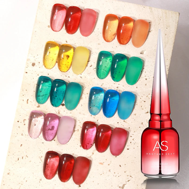AS 15ml Translucent Amber Gel Nail Polish Brown Colour Varnish Gel Long Lasting Semi Permanent Tortoiseshell Nails Vernis