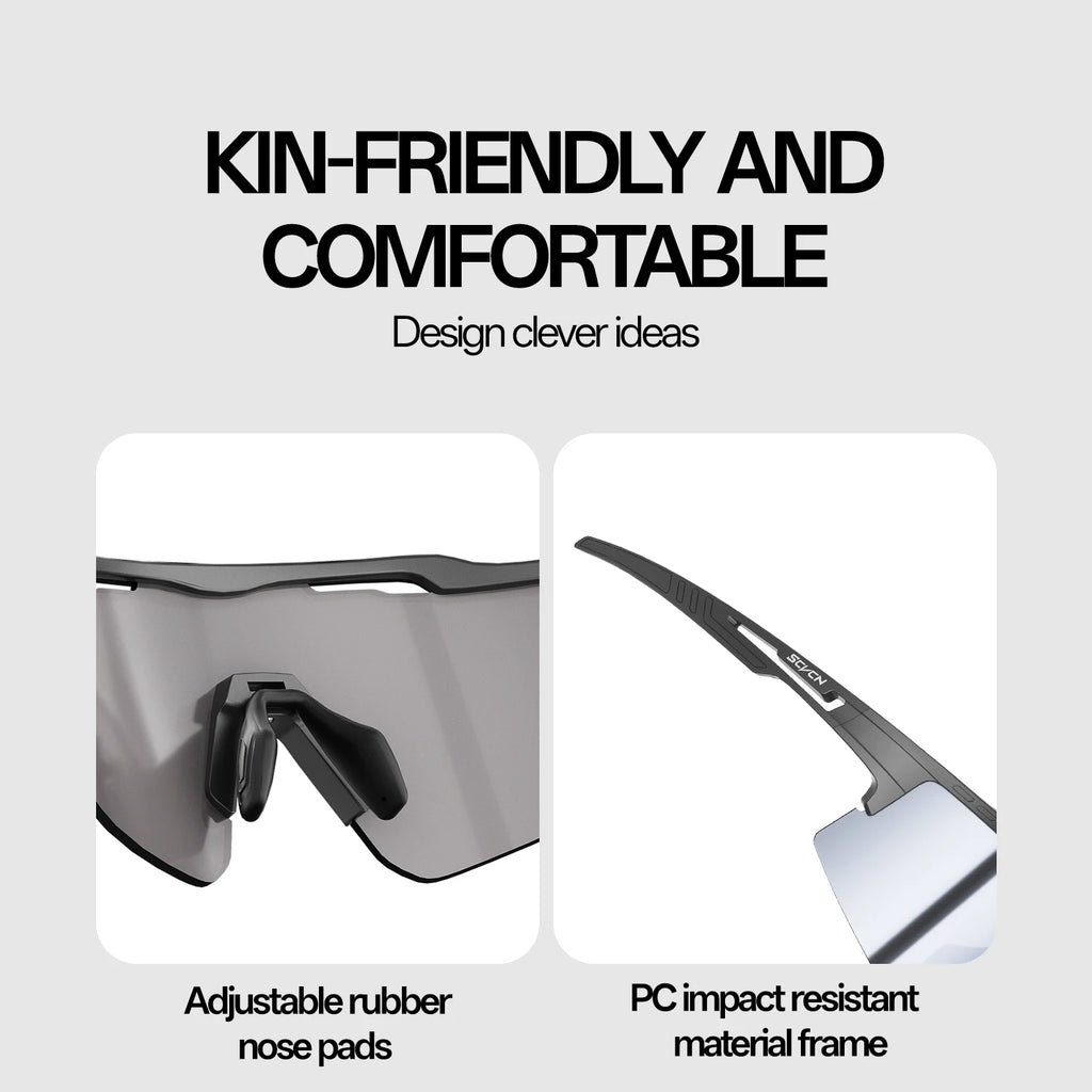 Scvcn Cycling Glasses for Men Women UV400 Protection Anti Glare Big Lens Design for Outdoor Sports Hiking Adventures Eyewear