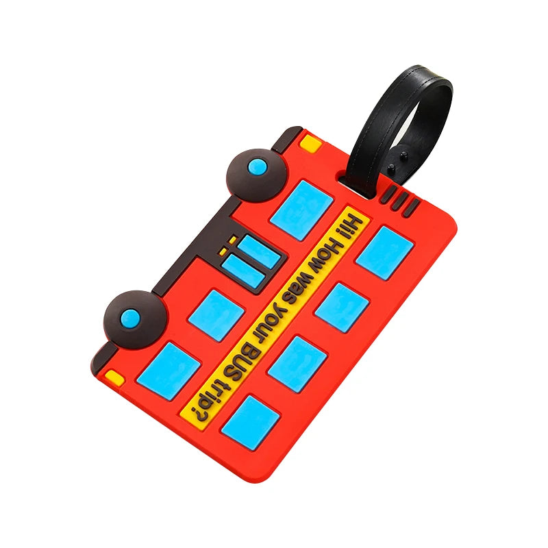 Travel Accessories Creative Baggage Boarding Tags Luggage Tag Cartoon Car Bus Aircraft Suitcase ID Addres Holder Portable Label