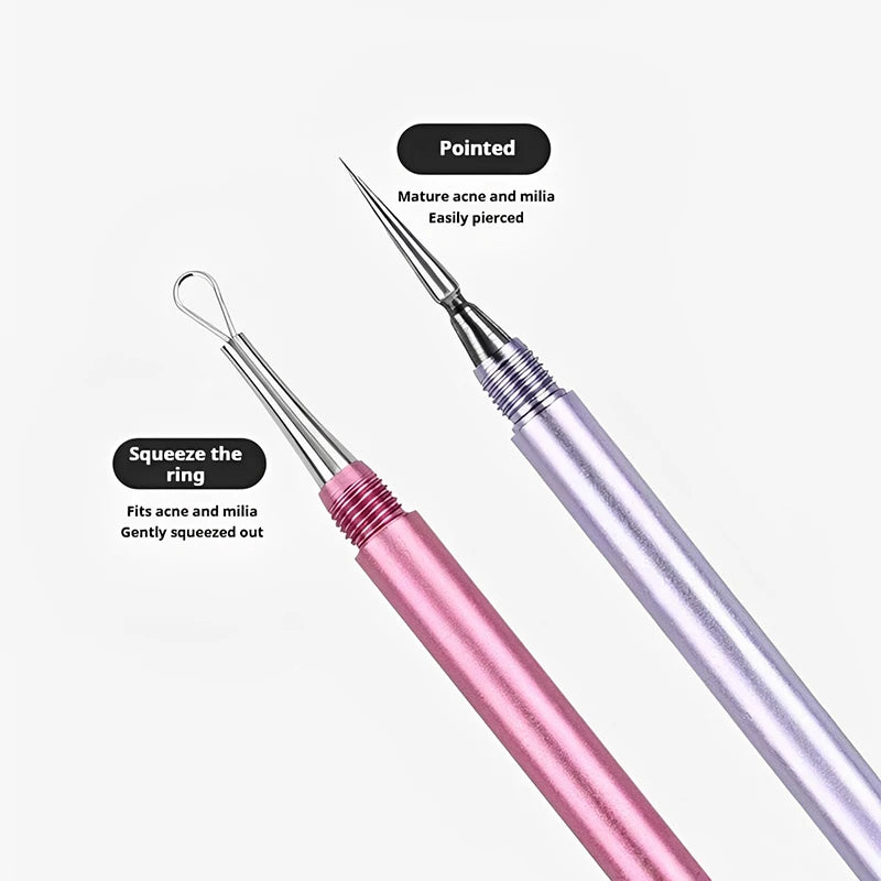 Surgical Steel Blackhead Remover Pimple Popper Acne Comedone Extractor Fine Needle Tips Pore Cleaner Deep Cleaning Facial Tool