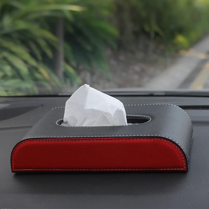 The new soft leather car tissue box, car armrest pumping box, container, towel, napkin holder, paper holder, storage bag