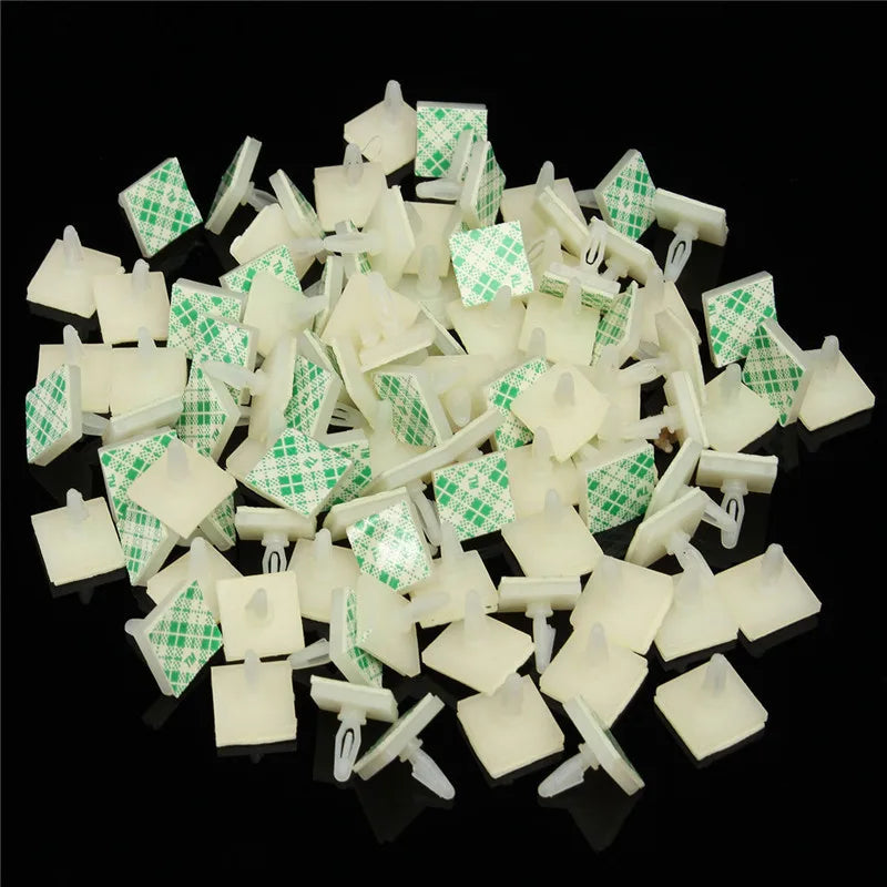 100pcs Plastic Pcb Pillar Stick on Standoff Spacer Screw Circuit Support Locking Snap-In Posts Fixed Clips Adhesive 3mm Hole Kit