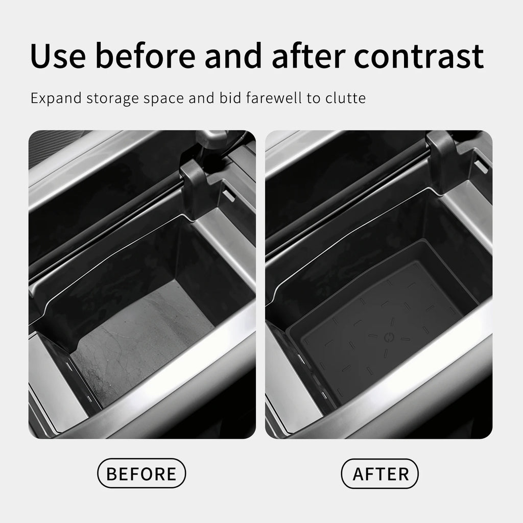 Smabee for Mazda CX-5 CX5 2026 Car Center Armrest Lower Storage Box TPE Tray Organizers Accessories Tidying Black