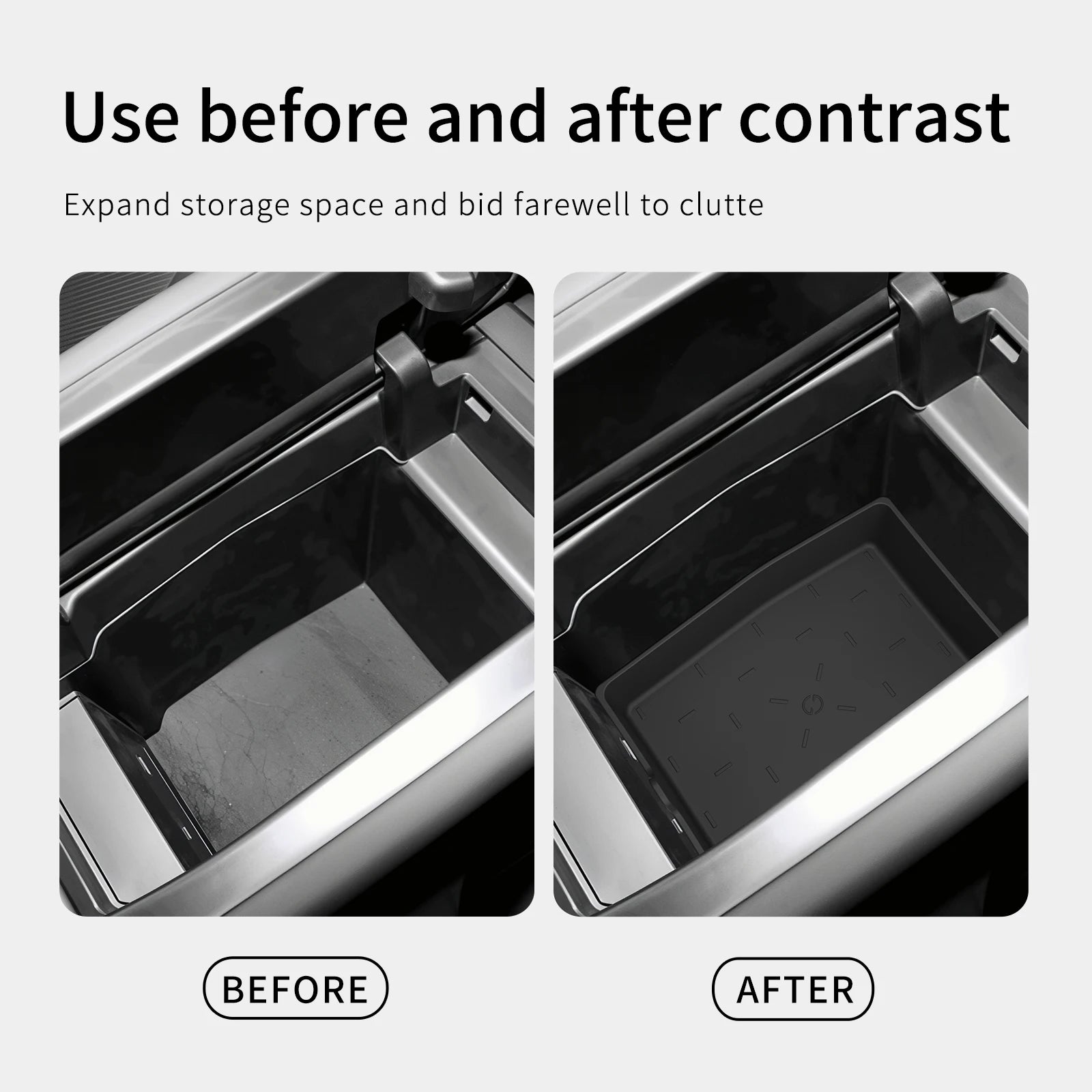 Smabee for Mazda CX-5 CX5 2026 Car Center Armrest Lower Storage Box TPE Tray Organizers Accessories Tidying Black