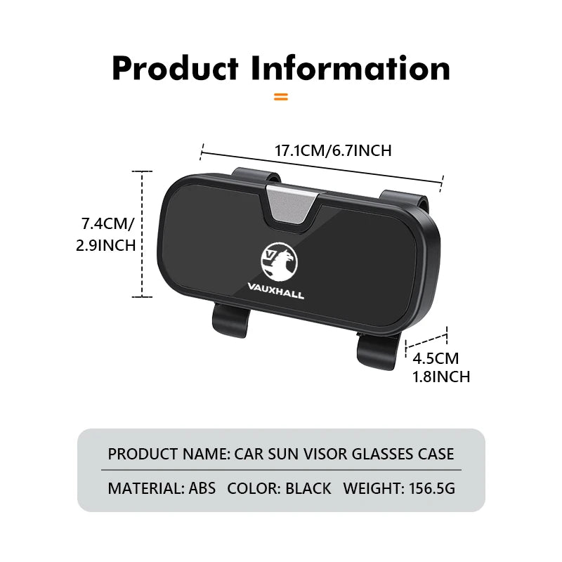 For Vauxhall Car Sun Visor Sunglasses Case Glasses Organizers Box VXR Astra Mokka Tigra Corsa Grandland D Astra G J H