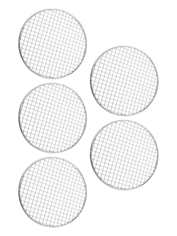 5pcs Round Disposable Wire Net Grill Racks Iron Roast Grate Cooking Barbecue BBQ Home Outdoor Cooking Equipment Accessories