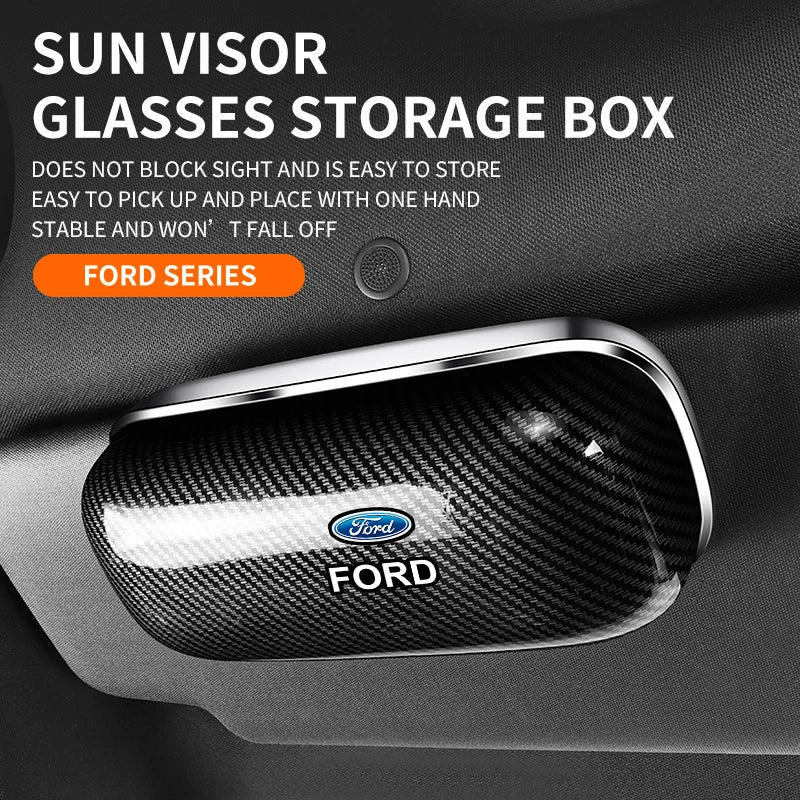 For Ford Mondeo Focus Explorer Escape Kuga Everest Bronco F-150 Ranger Transit Car-Mounted Sunshade Eyeglass Case