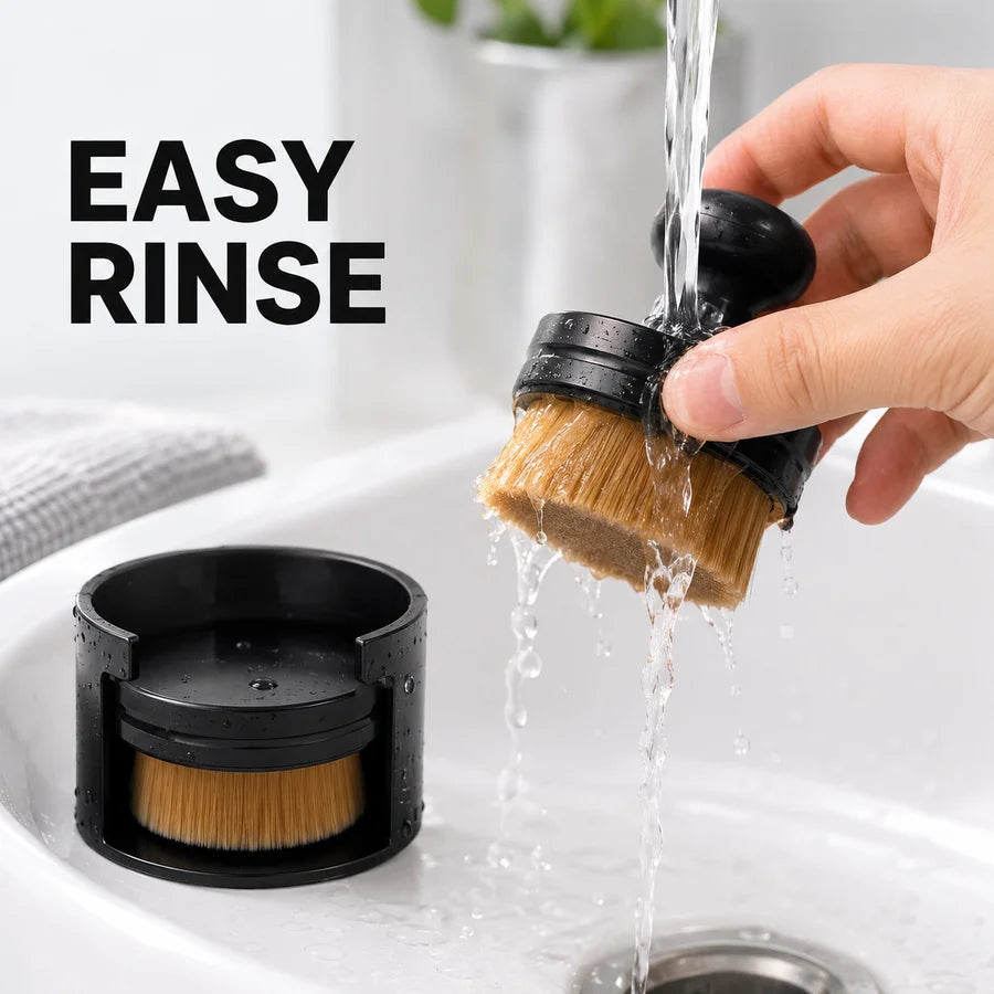 Handheld Tire Shine Applicator with Seal Cover, Tire Sidewall Brush Compact Auto Detail Brush for Cleaner Sidewall Application