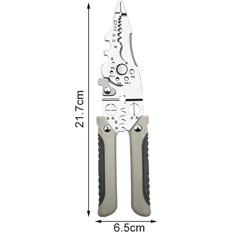Multifunctional Stripping Crimping Pliers Wire Stripper Crimper Cable Cutter Adjustable Terminal Hand Tool For Electrician