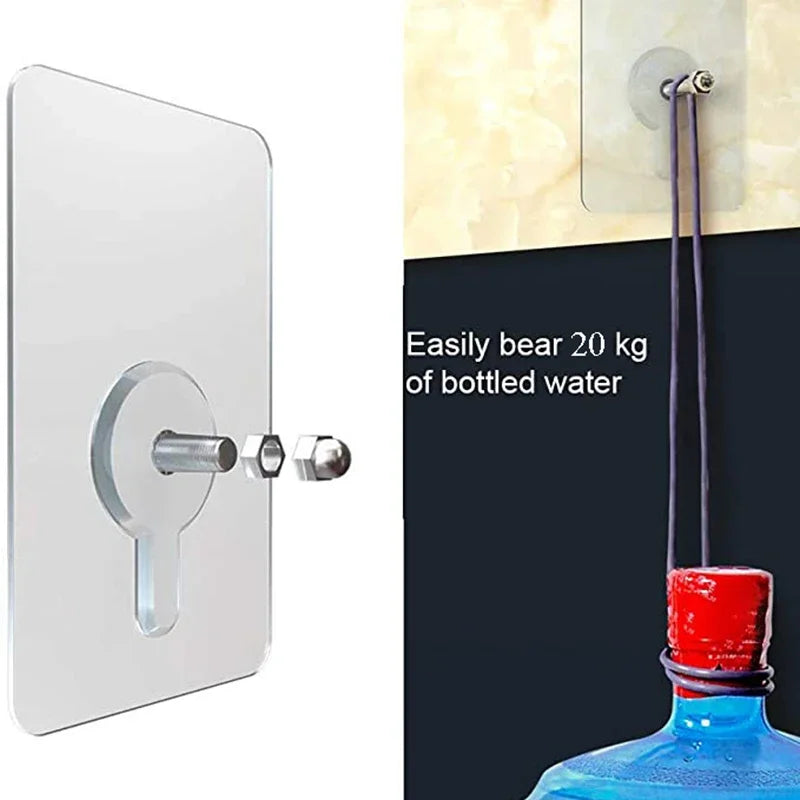 Nail Free Wall Hook Screw Adhesive Non-Trace Hook No Drilling for Bathroom Shower Kitchen Installation Hanging