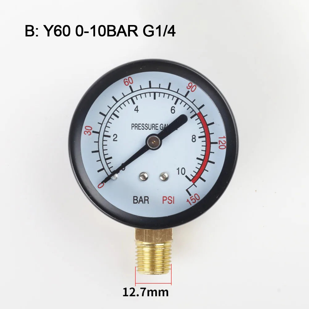 Pressure Gauge Y60 0-1.6Mpa 0-230PSI Pool Filter Water Pressure Gauge Meter For Air Compressor Air Pump Parts Pressure Gauge