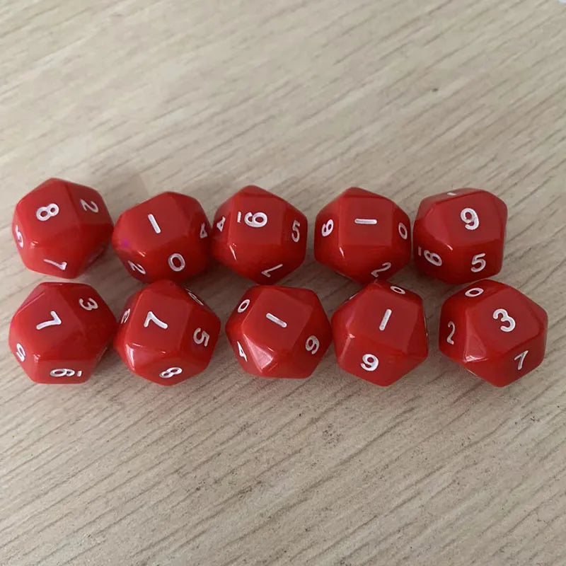 10 PCS Digital Dice Puzzle Game  10 Sided Dice 0-9 Digital Game Accessory High Quality Acrylic
