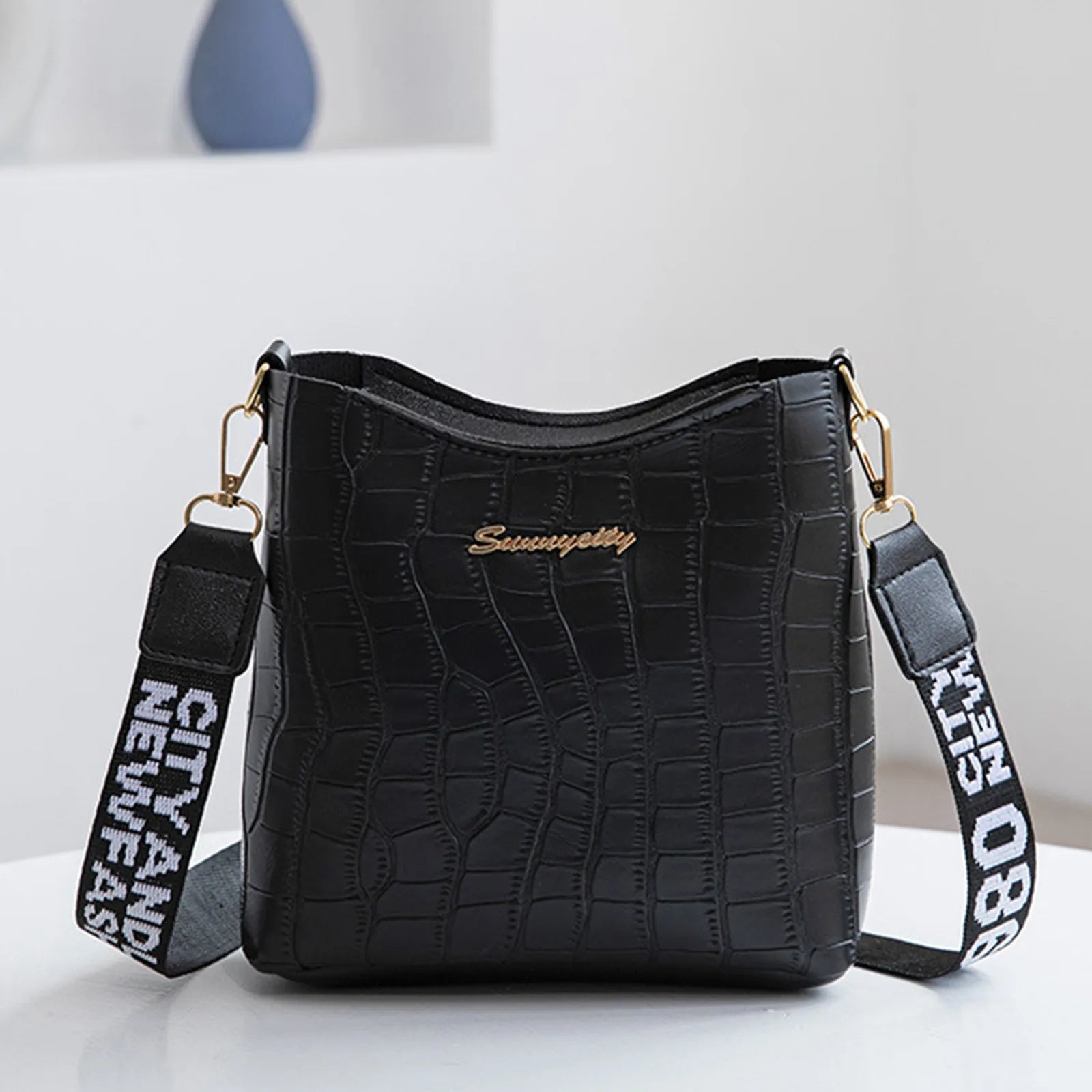 New Women'S Classic Shoulder Handbag Multi-Functional Fashion Crossbody Bag Wide Shoulder Strap Mini Pu Leather Mobile Wallet
