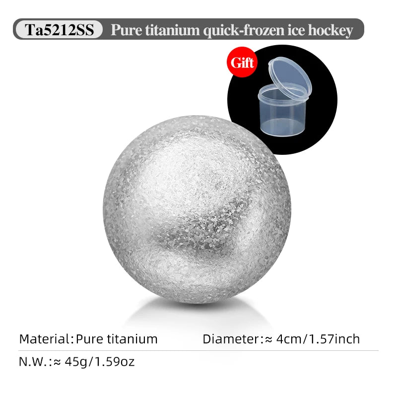 Tiartisan 40mm Titanium Ice Ball Reusable Quick Freeze Ice Cubes Outdoor Camping Portable Wine Whiskey Round Chilling Stones