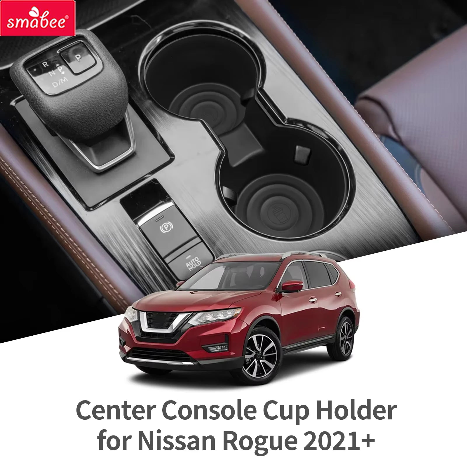 Smabee for Nissan Rogue/X-trail T33 2021-2026 TPE Car Center Console Cup Holder Mat Cup Holder Insert Tray Interior Accessories