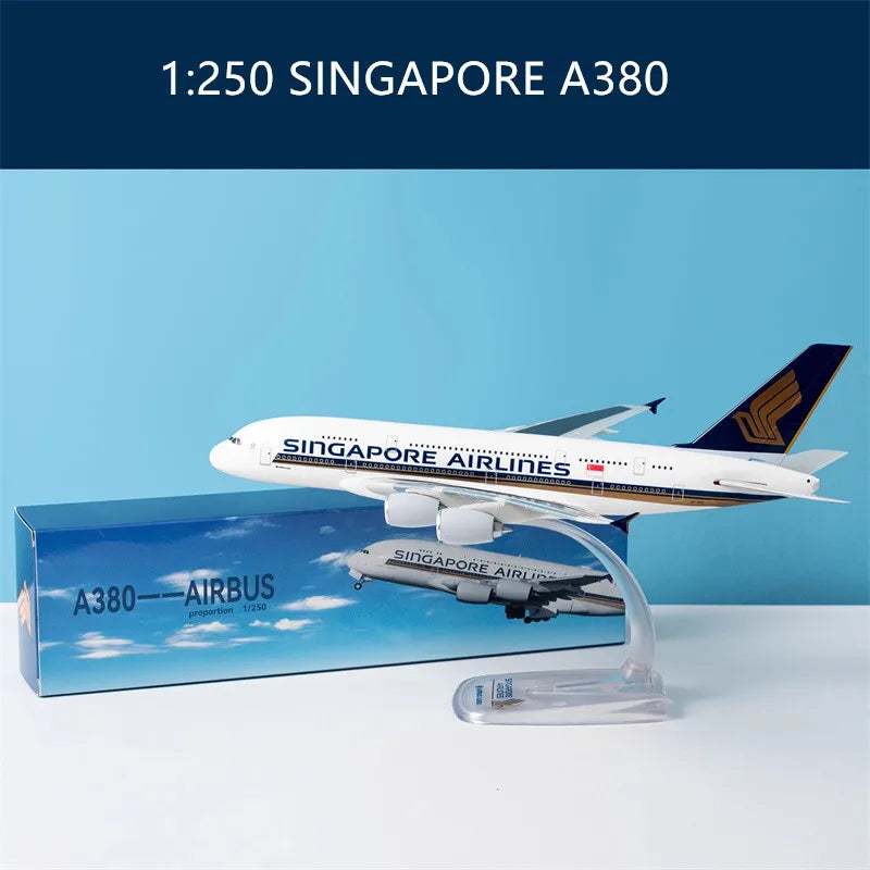 1:250 Model Singapore A380/Emirates Wildlife/British /France /Lufthansa Air Airline Aircraft Assembly Plane Airplanes Collection