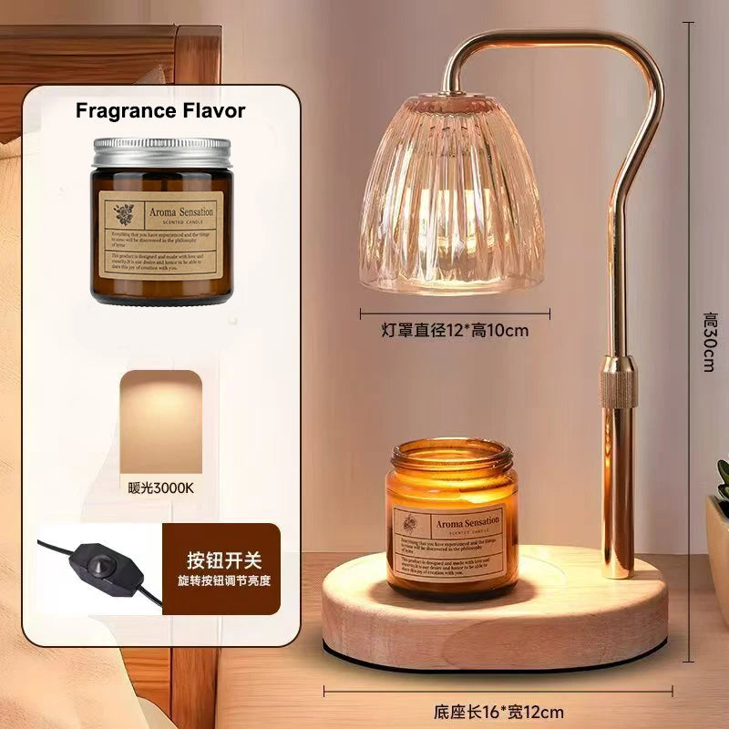 AC-220V Aromatherapy Candle Heating Lamp Deodorize 50W Dimmable Cafe Ambient Light Romantic Atmosphere Desktop Decorative Lamp