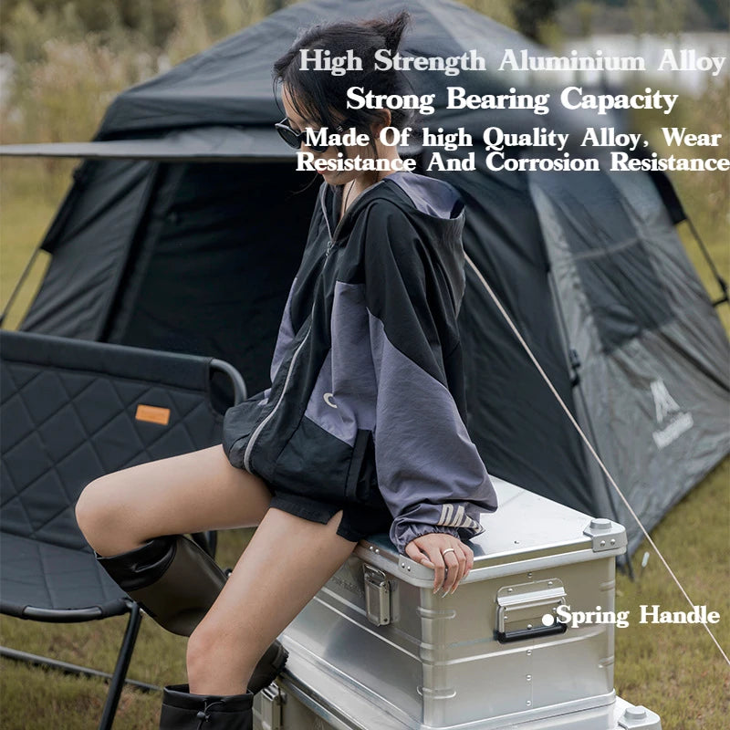 MOUNTAINHIKER New 30-80L Camping Picnic Travel Aluminum Alloy Large Capacity Box Storage Bag Hiking Accessories Outdoor Storage