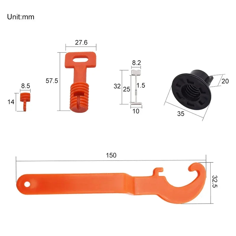 51/151/401/701pcs Tiles Leveling System Level Wedges Tile Cross Spacer Locator Resuable Replaceable Steel Heedle Leveler Tools