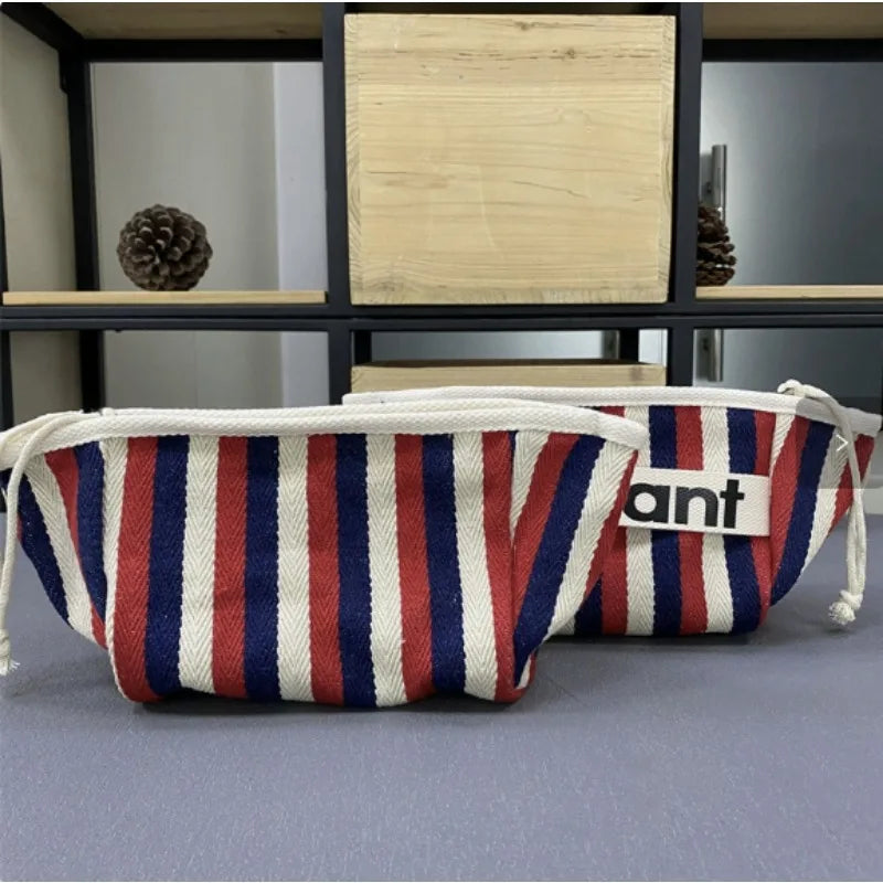 2026 Summer Storage Small Bag Canvas Bag Zipper Makeup Bag Handheld Cloth Bag Women's Bag