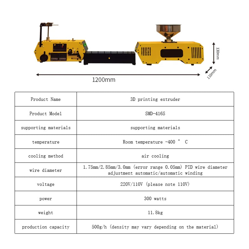HT400 3D Printing Consumables Extruder Machine Filament Automatic Wire Diameter Control Winding Machine for PLA-CF PETG-CF PA-CF